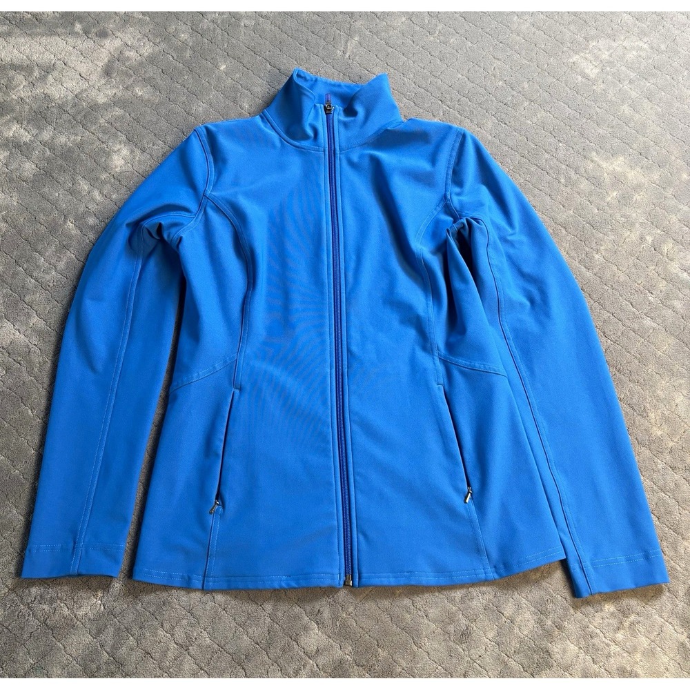 Lucy Women's Athletic Jacket Blue Full Zip Mock Neck Size S/P